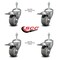 Service Caster 3 Inch Gray Polyurethane Swivel 3/8 Inch Stem Caster Set with Total Lock Brake SCC-TSTTL20S314-PPUB-381615-4 - alternate 3
